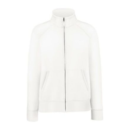 Fruit of the Loom FU80 zipzáras Női pulóver, Premium Lady Fit Sweat Jacket, White - S