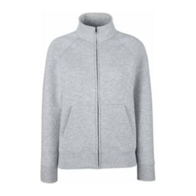   Fruit of the Loom FU80 zipzáras Női pulóver, Premium Lady Fit Sweat Jacket, Heather Grey - XL