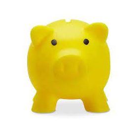 Műanyag malacpersely, sárga