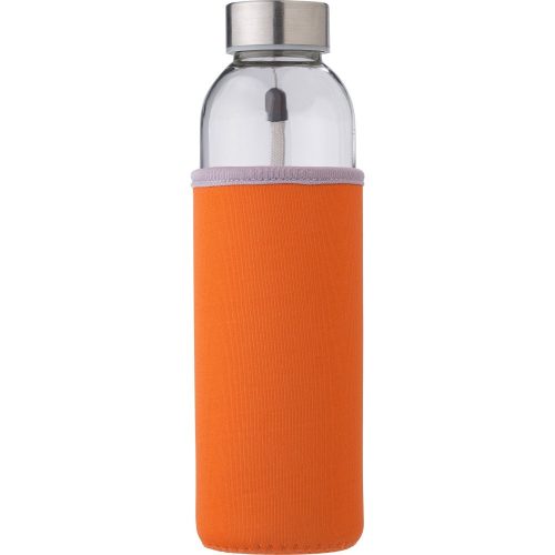 Üvegpalack neoprén tokban, 500 ml, narancs