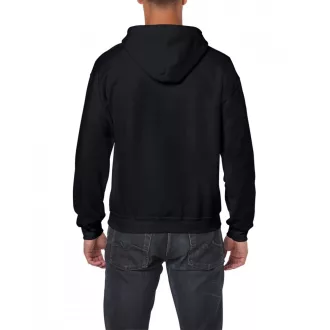   Cipzáras kenguru zsebes kapucnis pulóver, Gildan GI18600, Black-2XL