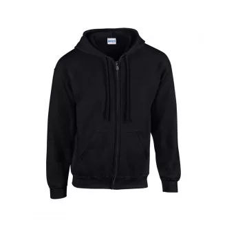   Cipzáras kenguru zsebes kapucnis pulóver, Gildan GI18600, Black-2XL