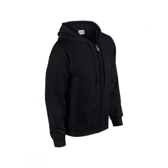   Cipzáras kenguru zsebes kapucnis pulóver, Gildan GI18600, Black-S-R