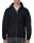 Cipzáras kenguru zsebes kapucnis pulóver, Gildan GI18600, Black-XL-R