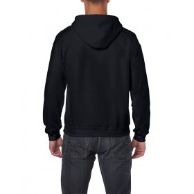   Cipzáras kenguru zsebes kapucnis pulóver, Gildan GI18600, Black-XL-R