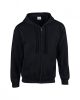 Cipzáras kenguru zsebes kapucnis pulóver, Gildan GI18600, Black-XL-R