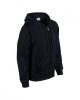 Cipzáras kenguru zsebes kapucnis pulóver, Gildan GI18600, Black-XL-R