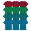 4X3 db-os, antikolt színű pólócsomag Gildan kereknyakú póló, antikolt cherry red,-irish green,-jade dome,-sapphire