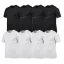 8 db-os csomagban Gildan kereknyakú pamut póló, fekete-fehér-M