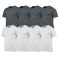 8 db-os csomagban Gildan kereknyakú pamut póló, charcoal-fehér-XL