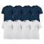 8 db-os csomagban Gildan kereknyakú pamut póló, sötétkék-fehér-S