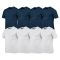 8 db-os csomagban Gildan kereknyakú pamut póló, sötétkék-fehér-XL