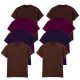 8 db-os, 4 színes csomagban Gildan kereknyakú póló, Russet, Maroon, Blackberry, Dark Chocolate-S