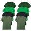 8 db-os, 4 színes csomagban Gildan kereknyakú pamut póló, Forest Green, Irish Green, Black, Military Green-2XL
