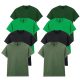 8 db-os, 4 színes csomagban Gildan kereknyakú pamut póló, Forest Green, Irish Green, Black, Military Green-S