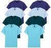 8 db-os, 4 színes csomagban Gildan kereknyakú pamut póló, Cobalt, Light Blue, Midnight, Sky-2XL
