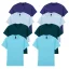 8 db-os, 4 színes csomagban Gildan kereknyakú pamut póló, Cobalt, Light Blue, Midnight, Sky-L