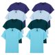 8 db-os, 4 színes csomagban Gildan kereknyakú pamut póló, Cobalt, Light Blue, Midnight, Sky-XL