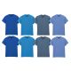 8 db-os, 4 színes csomagban Gildan kereknyakú pamut póló, Carolina Blue, Royal, Indigo Blue, Sapphire-S