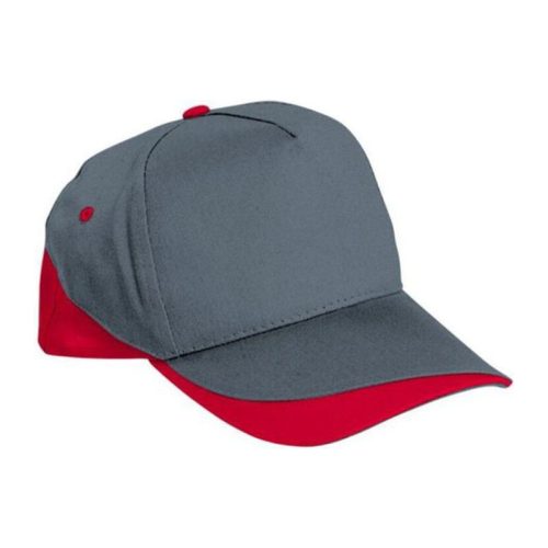 Valento FORT, tépőzáras 5 paneles baseballsapka, Cement Grey-Lotto Red-Adult