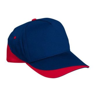   Valento FORT, tépőzáras 5 paneles baseballsapka, Orion Navy Blue-Lotto Red-Adult