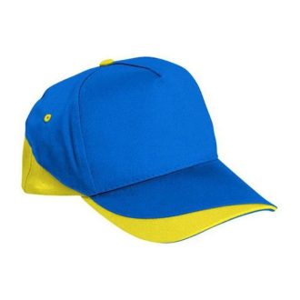   Valento FORT, tépőzáras 5 paneles baseballsapka, Royal Blue-Lemon Yellow-Adult