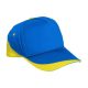 Valento FORT, tépőzáras 5 paneles baseballsapka, Royal Blue-Lemon Yellow-Adult