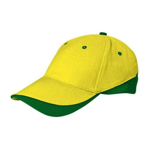Valento TUXTON, kétszínű, 6 paneles pamut baseballsapka, Lemon Yellow-Adult