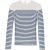 Férfi kereknyakú csíkos hosszú ujjú póló, Kariban KA366, Striped White/Navy-2XL