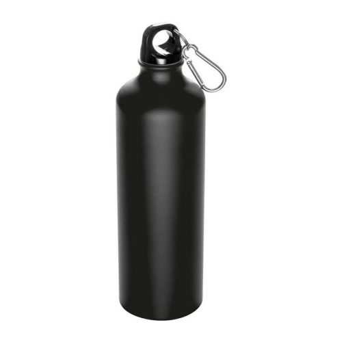 Nagy ivópalack karabinerrel, 800 ml, Fekete