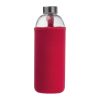 Üveg ivópalack neoprén tokban, 1000 ml, Piros