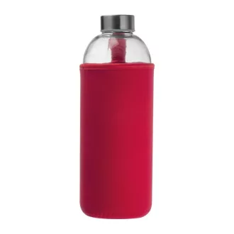 Üveg ivópalack neoprén tokban, 1000 ml, Piros