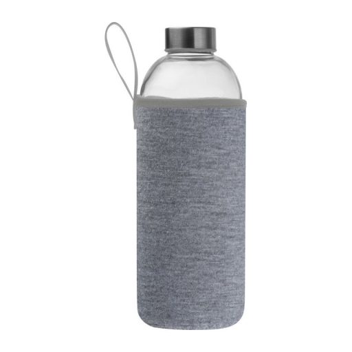 Üveg ivópalack neoprén tokban, 1000 ml, Szürke