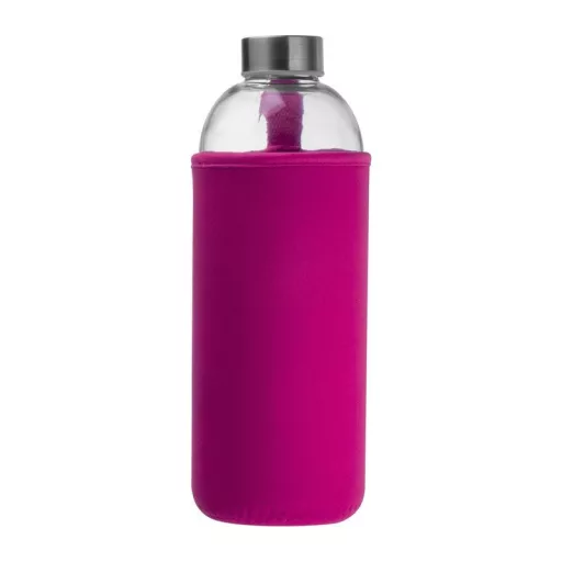 Üveg ivópalack neoprén tokban, 1000 ml, Rózsaszín