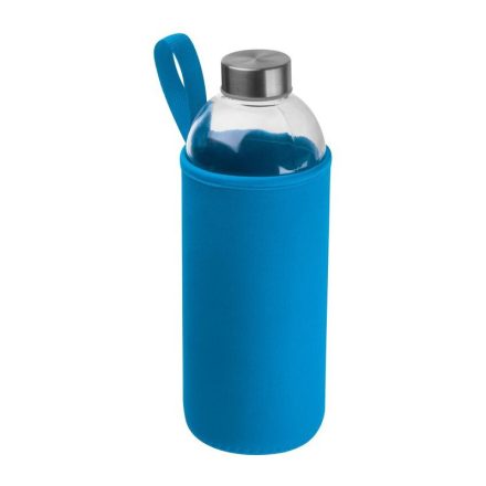 Üveg ivópalack neoprén tokban, 1000 ml, Világos Kék