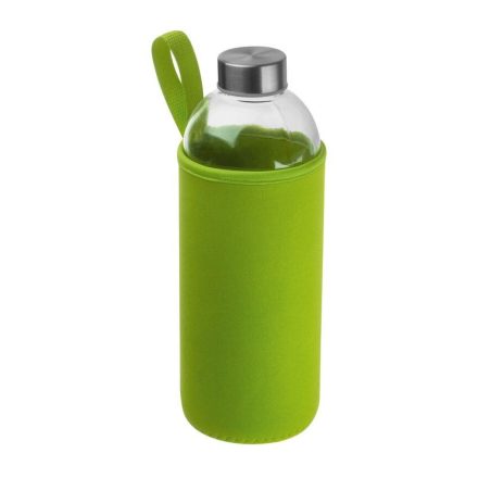 Üveg ivópalack neoprén tokban, 1000 ml, Világos Zöld
