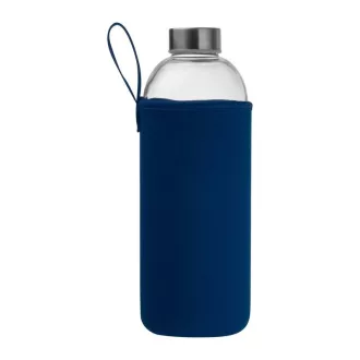 Üveg ivópalack neoprén tokban, 1000 ml, Sötétkék