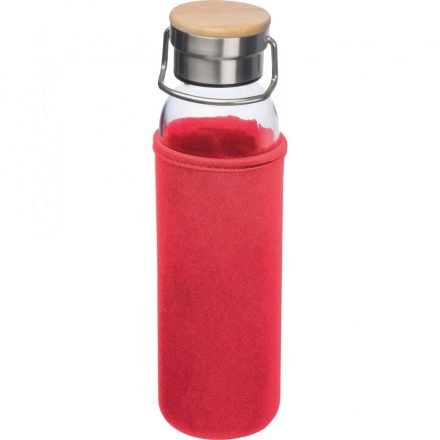 Üveg ivópalack neoprén tokban, Piros