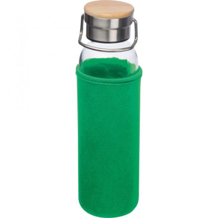Üveg ivópalack neoprén tokban, Zöld
