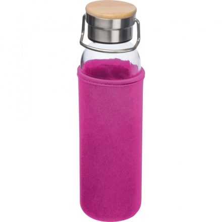 Üveg ivópalack neoprén tokban, Rózsaszín