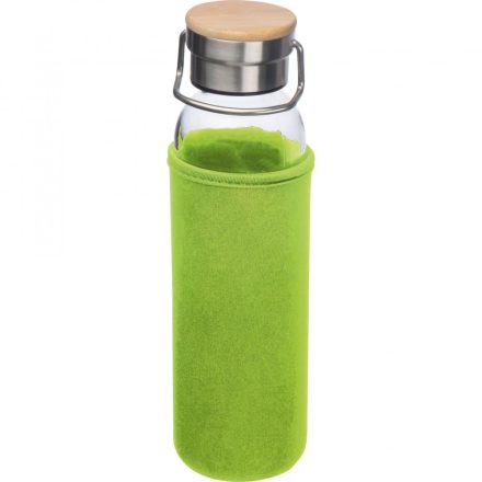 Üveg ivópalack neoprén tokban, Világos Zöld