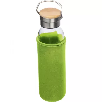 Üveg ivópalack neoprén tokban, Világos Zöld