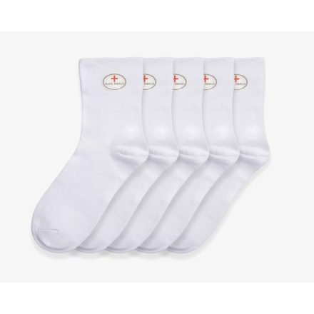 Mr.Pamut gumi nélküli férfi zokni  fehér, 5 páras csomagban, 39-42