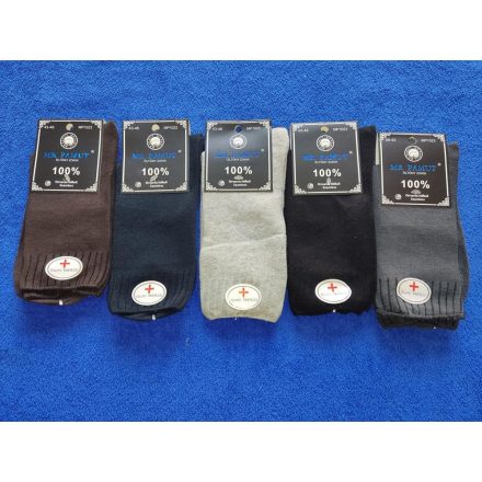 Mr.Pamut gumi nélküli, bordás szárú férfi zokni  több színben, 5 páras csomagban, 39-42