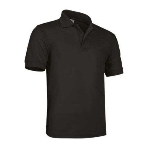 Valento ULISES, rövid ujjú, unisex galléros póló, Black-XL
