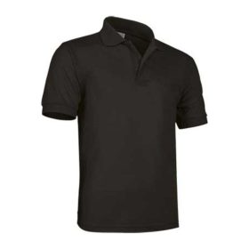   Valento ULISES, rövid ujjú, unisex galléros póló, Black-2XL