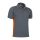Valento THUNDER, kétszínű unisex galléros piké póló, Cement Grey-Party Orange-2XL