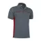 Valento THUNDER, kétszínű unisex galléros piké póló, Cement Grey-Lotto Red-S