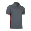 Valento THUNDER, kétszínű unisex galléros piké póló, Cement Grey-Lotto Red-S