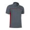 Valento THUNDER, kétszínű unisex galléros piké póló, Cement Grey-Lotto Red-XL